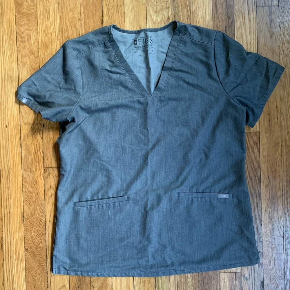 Figs Casma Scrub Top Gray